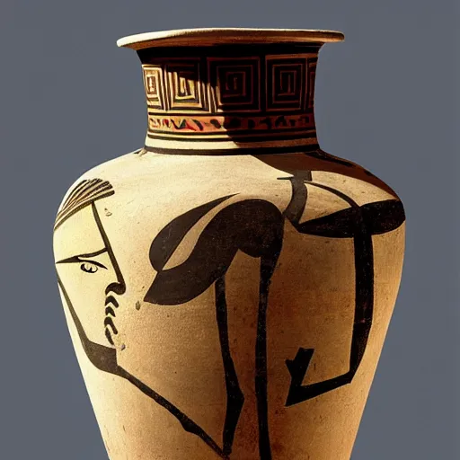 Image similar to an ancient greek vase,