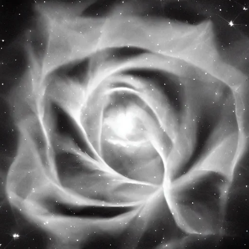 Image similar to award - winning macro of a beautiful black rose made of carina nebula on black background by harold davis, georgia o'keeffe and harold feinstein, highly detailed, hyper - realistic, inner glow, trending on deviantart, artstation and flickr, nasa space photography, national geographic