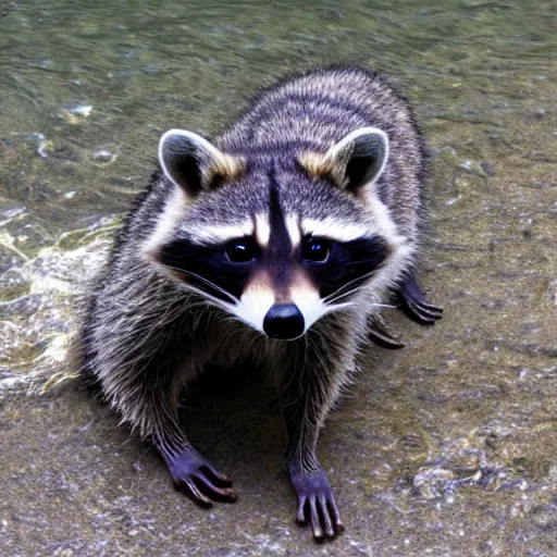 Prompt: photo of a raccoon octopus hybrid