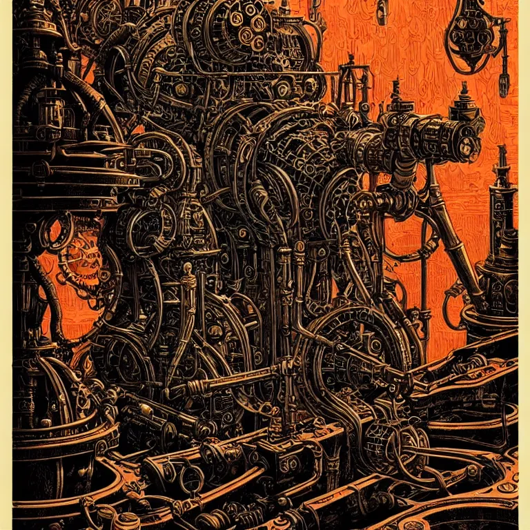 Image similar to ancient alchemist steampunk wizards laboratory, high details, intricately detailed, by vincent di fate, inking, 3 color screen print, masterpiece, trending on artstation,, sharp, details, hyper - detailed, hd, 4 k, 8 k