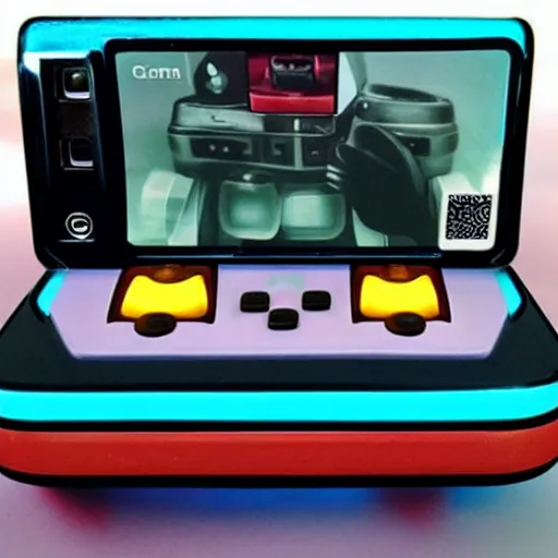 Image similar to “Polaroid photo of a legendary game console that can play any game.”