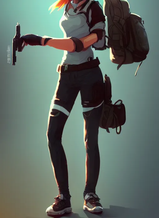 Prompt: the female protagonist, animation character design ( 2 0 1 8 ), action - adventure, sharp detail, artstation trending, conceptart. com