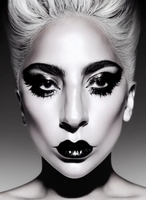 Image similar to lady gaga photoshoot by nick knight editorial studio lighting Highly realistic. High resolution. Highly detailed. Dramatic. 8k.4k.