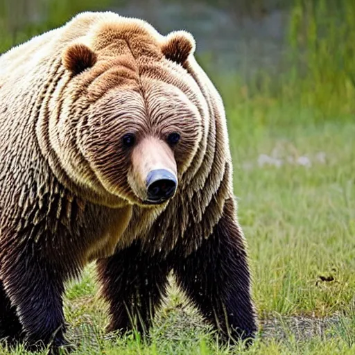 Prompt: a realistic waterbear and grizzly bear hybrid
