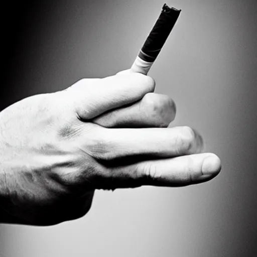 Image similar to normal man's hand with cigarette