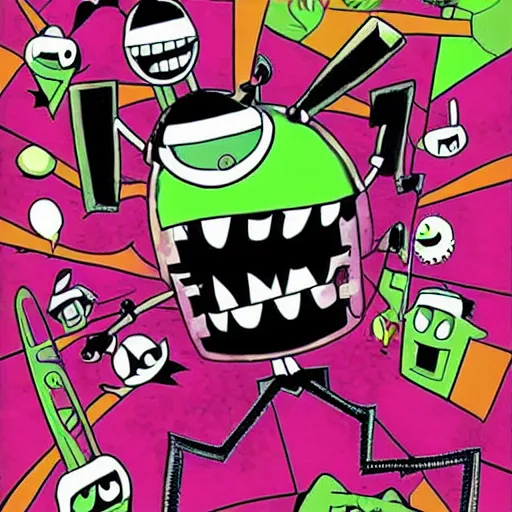 Prompt: invader zim cartoon nickelodeon