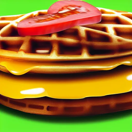 Image similar to waffle cheeseburger hd 4k