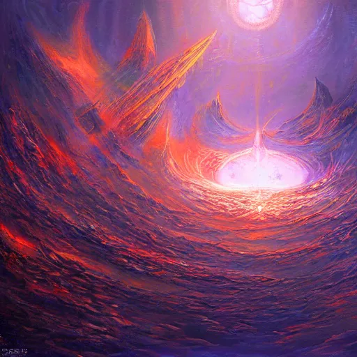 Image similar to a fantasy painting of the void by tomek setowski