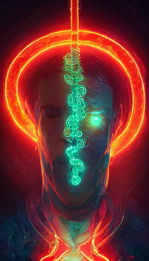 Prompt: altered carbon, neon, snakes,fibonacci, sweat drops, insane, intricate, highly detailed, digital painting, artstation, concept art, smooth, sharp focus, illustration, Unreal Engine 5, 8K, art by artgerm and greg rutkowski and alphonse mucha