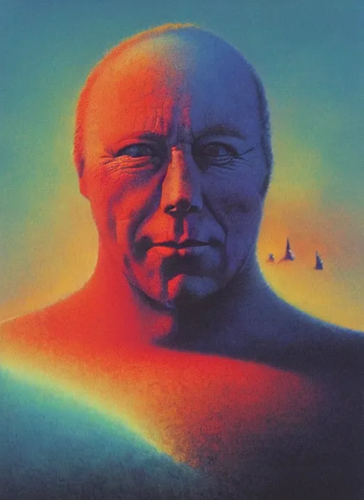 Image similar to alex jones by lisa frank and zdzislaw beksinski