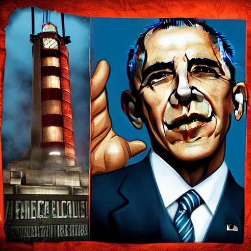 Prompt: barack obama in bioshock