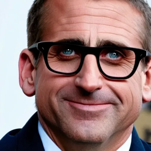 Prompt: Steve Carell without a nose