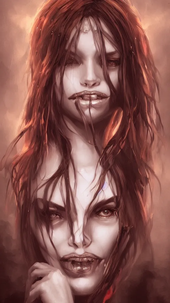 Image similar to portrait of demonic priestess, byAndres Rios, cgsociety