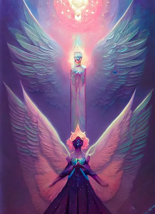 Image similar to symmetry!! cancer!!!! highly detailed, high contrast, light reflection, delicate patterns with feather texture, shining angel sword, trippy, nebula, trending on art station by artgem, by peter mohrbacher, by wlop, by ruan jia