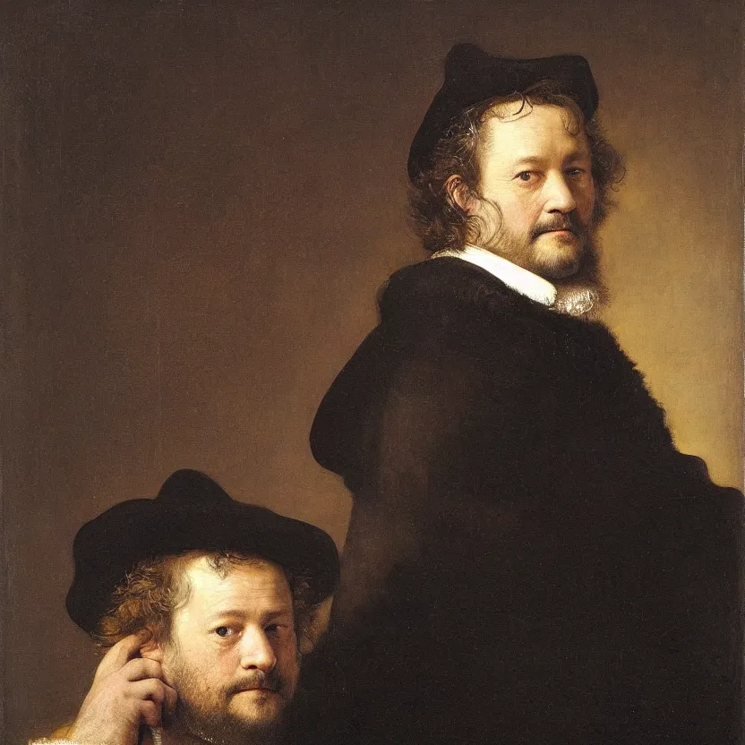 Prompt: A beautiful portrait of Matthew Perry by Rembrandt van Rijn; masterpiece; masterpiece; masterpiece; masterpiece; masterpiece