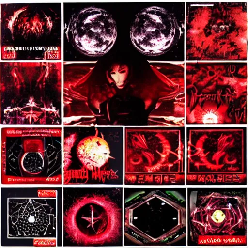 Image similar to spiked korean bloodmoon sigil stars draincore, gothic demon hellfire hexed witchcore aesthetic, dark vhs gothic hearts, neon glyphs spiked with red maroon glitter breakcore Y2K horrorcore metal album cover | Baidu screenshots, chinese shopping website, foriegn illegible nintendo video game