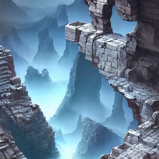 Image similar to geometric chasm, epic scale, high quality, detailed, artstation, intricate