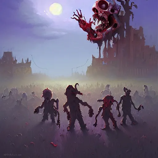 Image similar to zombie apocalypse by, detailed hearthstone, art by rhads and artgerm and greg rutkowski and gediminas pranckevicius