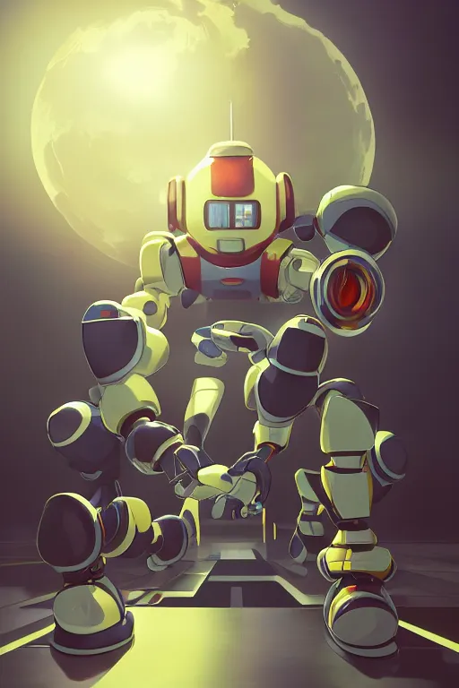 Image similar to metabots medabots medarotto medarot robot minimalist comics, behance hd by jesper ejsing, by rhads, makoto shinkai and lois van baarle, ilya kuvshinov, rossdraws global illumination ray tracing hdr radiating a glowing aura