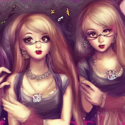 Image similar to pretty girl, band girl, alt - girl, highly detailed, digital art, trending on art station