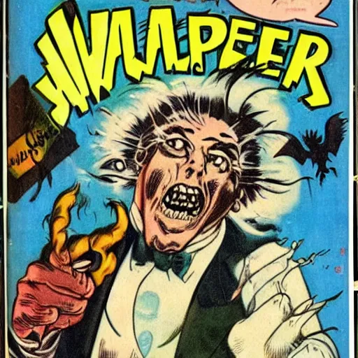 Image similar to Vintage Halloween Mad Scientist Comic Cover, Low Brow, Surreal