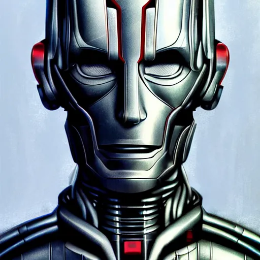 Prompt: ultron concept art, collages, hyper realistic, many variations portrait of very old thom yorke, face variations, statue of ultron by jama jurabaev, very long shot, cybernetic, high quality, brush stroke, for aaa game