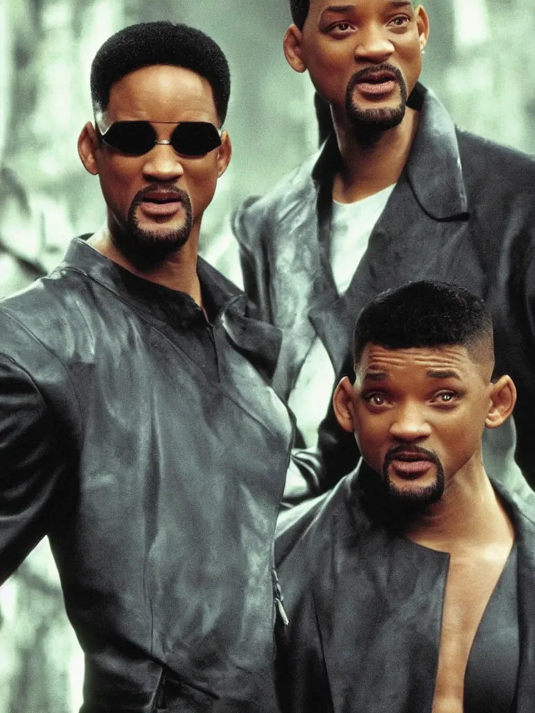 Prompt: Will Smith as Neo from the matrix