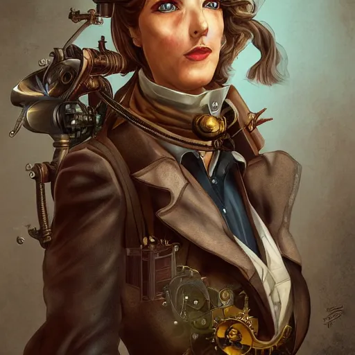 Image similar to steampunk scientist, portrait, medium shot, digital art, concept art, fantasy art, highly detailed, hd wallpaper, hdr, artstation, deviantart, behance