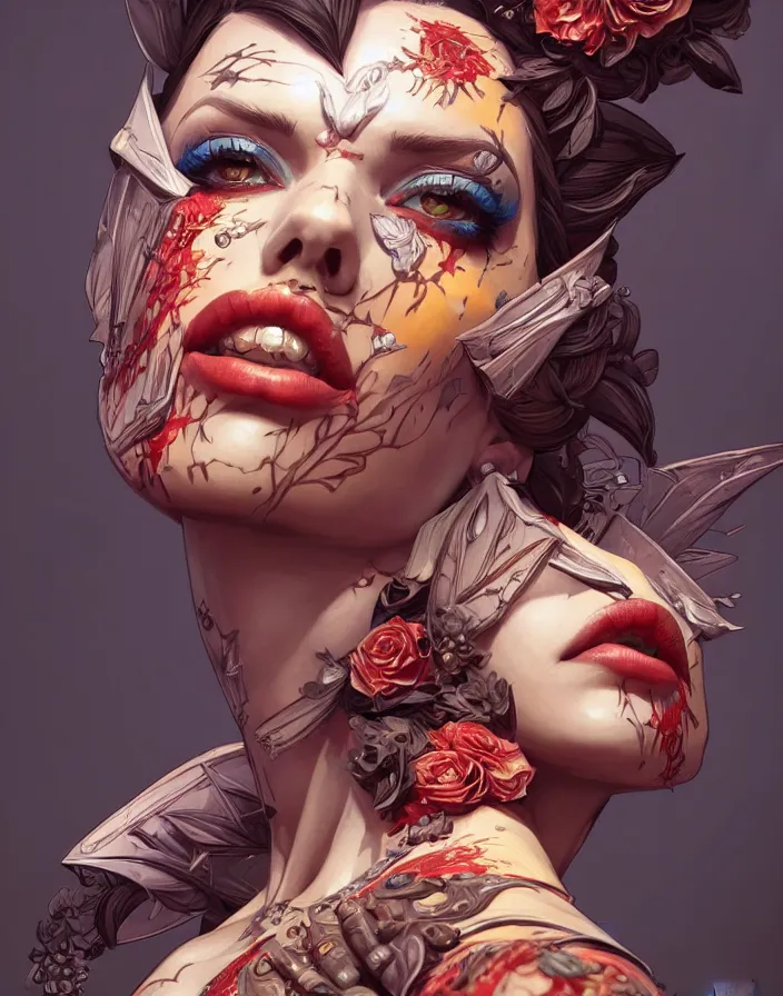 Image similar to symmetry!! portrait of floral! borderlands 3 psycho, intricate, elegant, highly detailed, digital painting, artstation, concept art, smooth, sharp focus, illustration, art by artgerm and greg rutkowski, 8 k