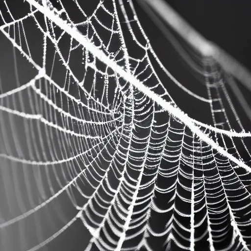 Image similar to an intricate cobweb on black background, macro