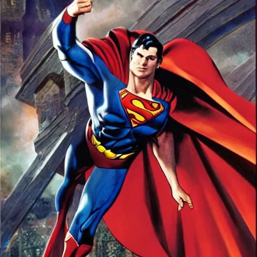 Prompt: superman in a medieval knight armour alex ross