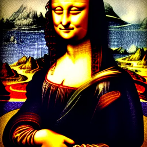 Prompt: Davinci portrait made by Mona Lisa, digital art