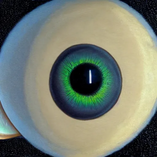 Image similar to the earth being watched over by a giant eyeball, hyperrealism, 8k,