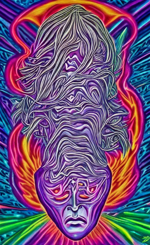 Image similar to astral projection in the style of alex grey