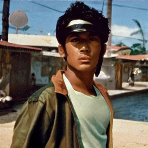 Prompt: a film still of Jotaro Kujo in city of god(2002)