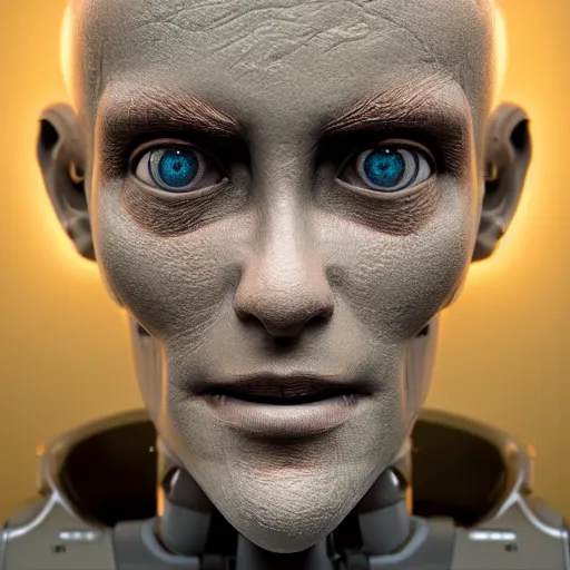 Prompt: portrait of a old humanoid robot intricate mechanics, ,octane render, 8k, dramatic lighting