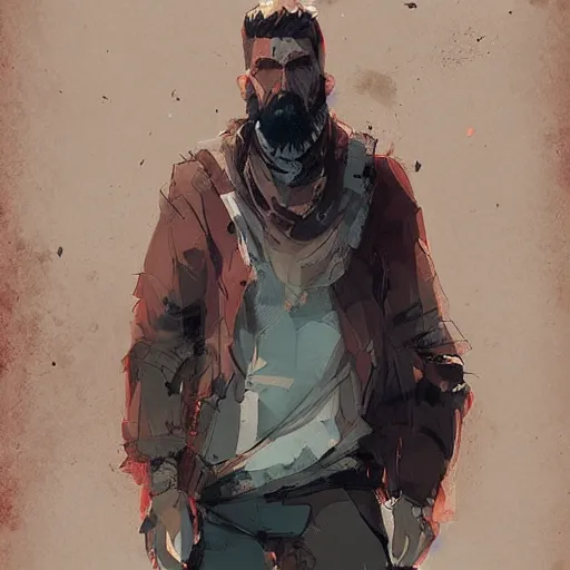 Image similar to human male character art, by Ismail Inceoglu, dark hair, beard, sunken eyes, scars, shabby clothes, digital art, dungeons and dragons, art