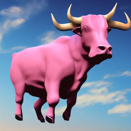 Image similar to bull volume sky concept art pink