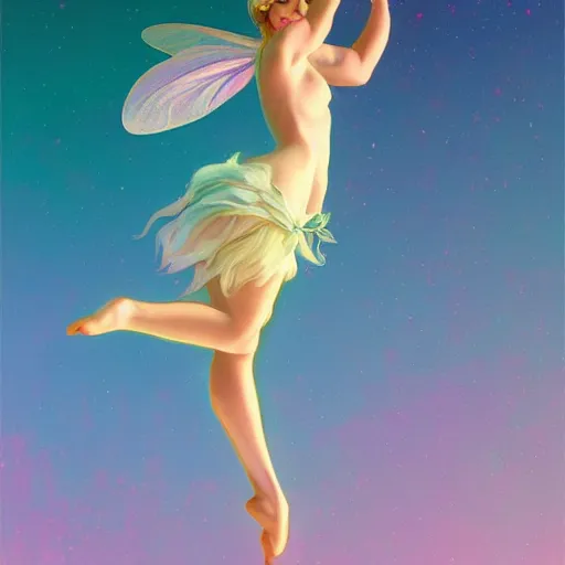 Image similar to fairie poledancer, cinematic lighting, soft bokeh, fantasy, modern, colourful, highly detailed, digital painting, artstation, deviantart, concept art, sharp focus, illustration, by Edward Hopper and Rene Magritte and Alphonse Mucha
