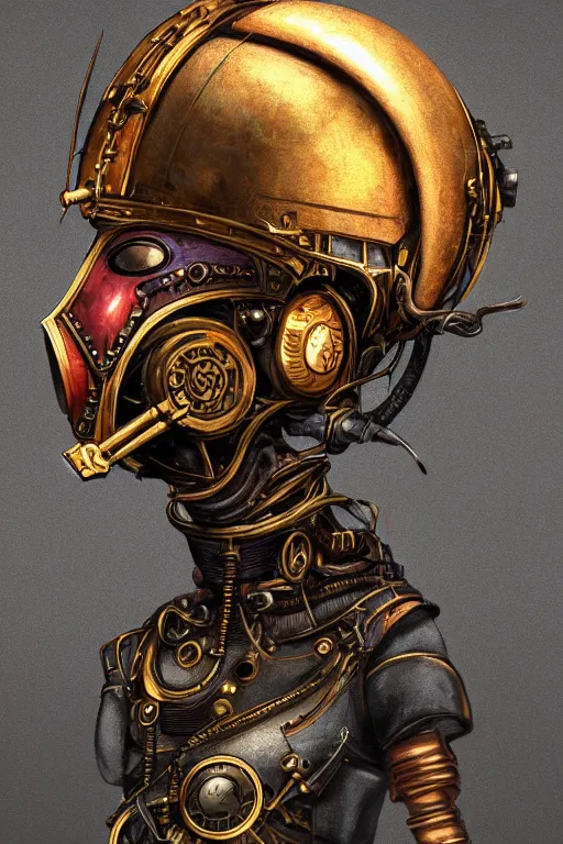 Image similar to steampunk helmet fantasy art mask robot ninja stylized digital illustration sharp focus, elegant intricate digital painting artstation concept art global illumination ray tracing advanced technology chaykin howard and campionpascale and cooke darwyn and davis jack