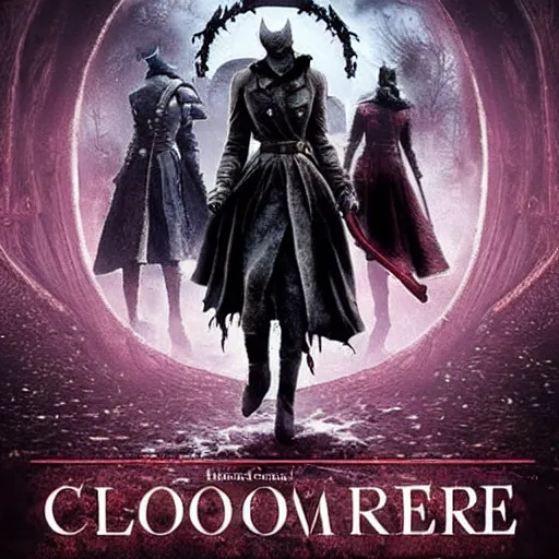 Image similar to a film poster for a romantic comedy adaptation of 'Bloodborne'