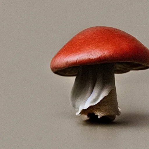 Prompt: a mushroom with a cap made of overlapping sharp teeth