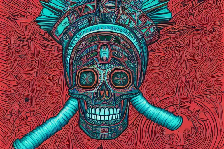 Image similar to aztec skull digitally painted by Kilian Eng