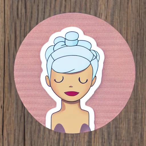 Image similar to girl with white hair in a hairbun and freckles, sticker, emoji