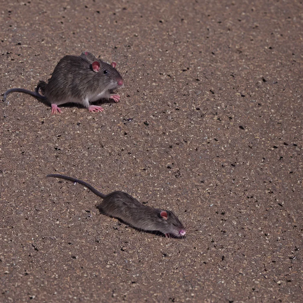 Prompt: rat swimming in the desert, hd photo