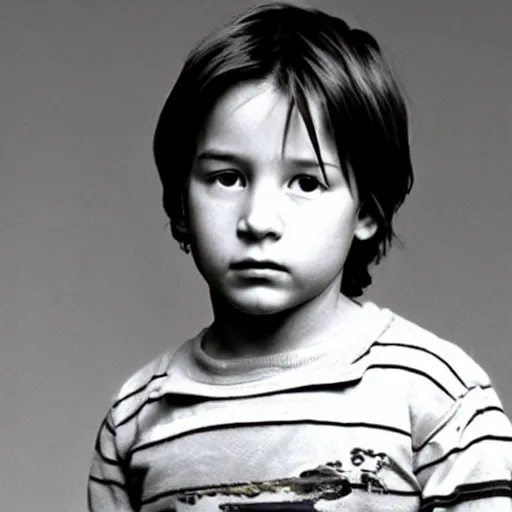 Prompt: photograph of keanu reeves as a young child