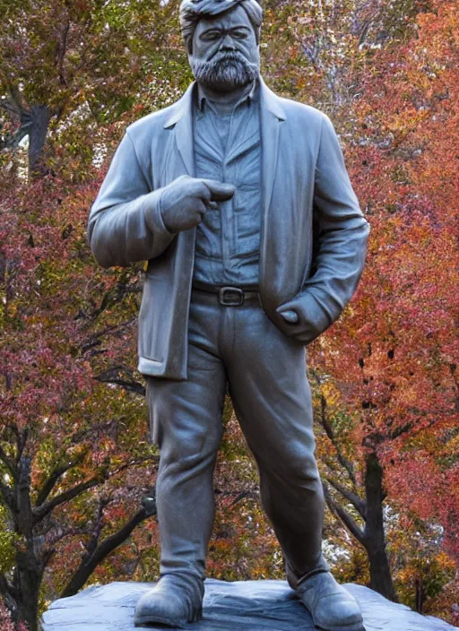 Image similar to Michelangelo's statue of Ron Swanson, highly detailed, 8k