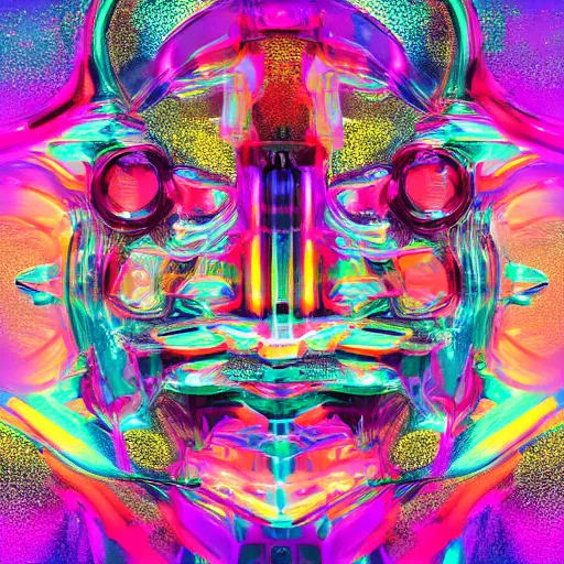 Prompt: maximalist pastel chrome futuristic album cover image hi res resolution chrometype acid