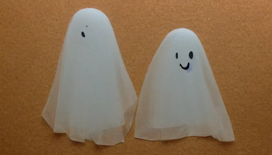 Prompt: a scary looking but very friendly transparent ghost in Chicago in the style of a ghibli movie