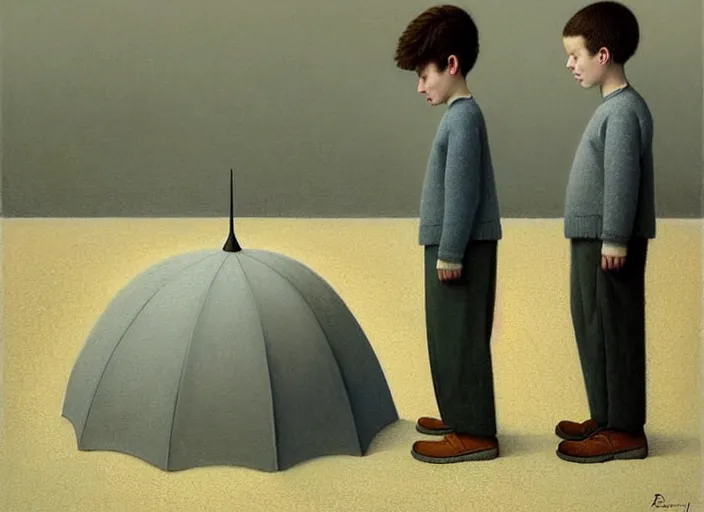 Image similar to a very boring day in school, painting by quint buchholz and ray caesar, muted colors, gray, dull, boring, low energy, pale blue faces, very detailed